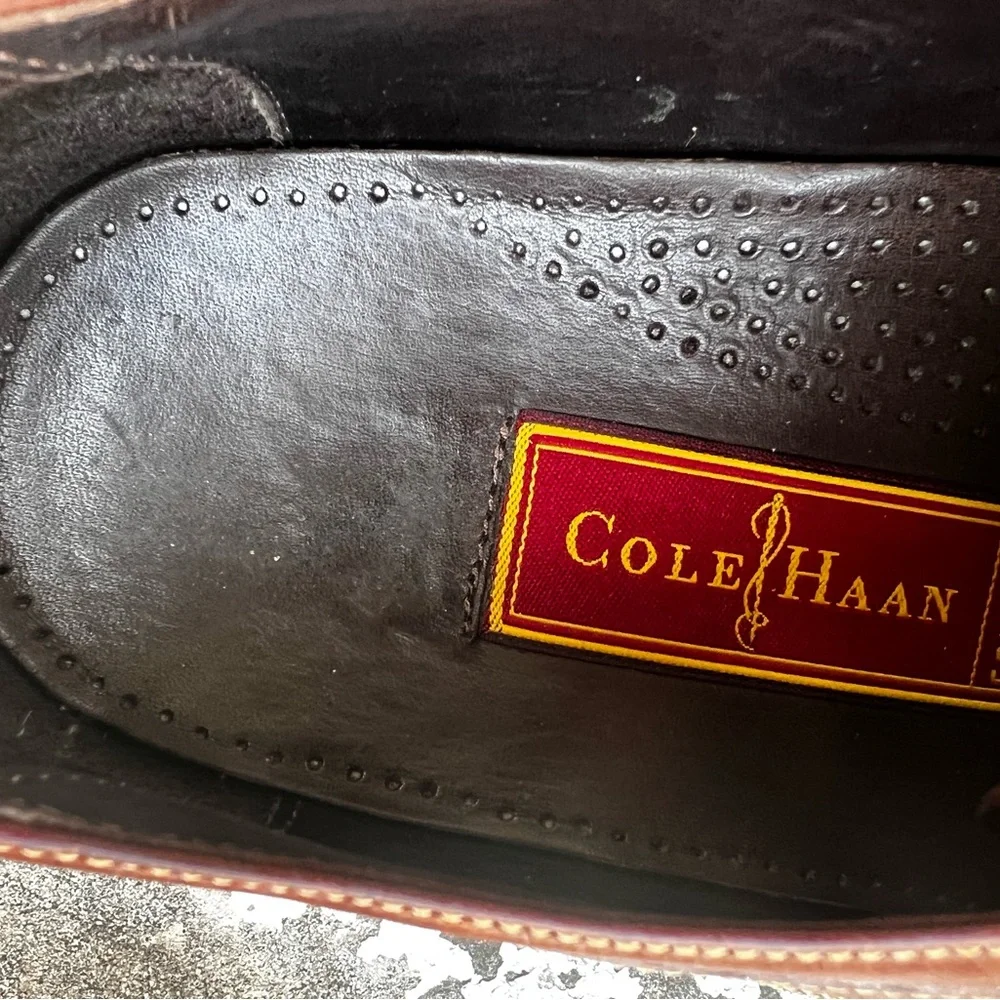 Cole Haan Country Men’s Sz 9.5 D Oxfords Brown Leather Split Toe Vintage Dress